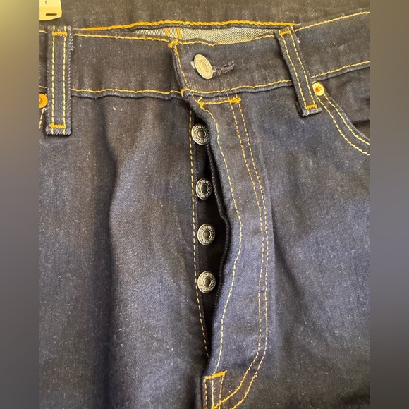 Levi's 501 Original Fit Jeans 36x34 Dark Wash Indigo Denim Button Fly NWT - Picture 3 of 6